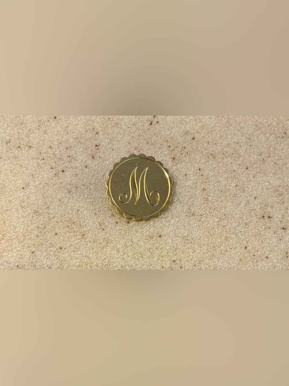 Gold Monogram 'M' Scalloped Accent Pin - Women Accessories